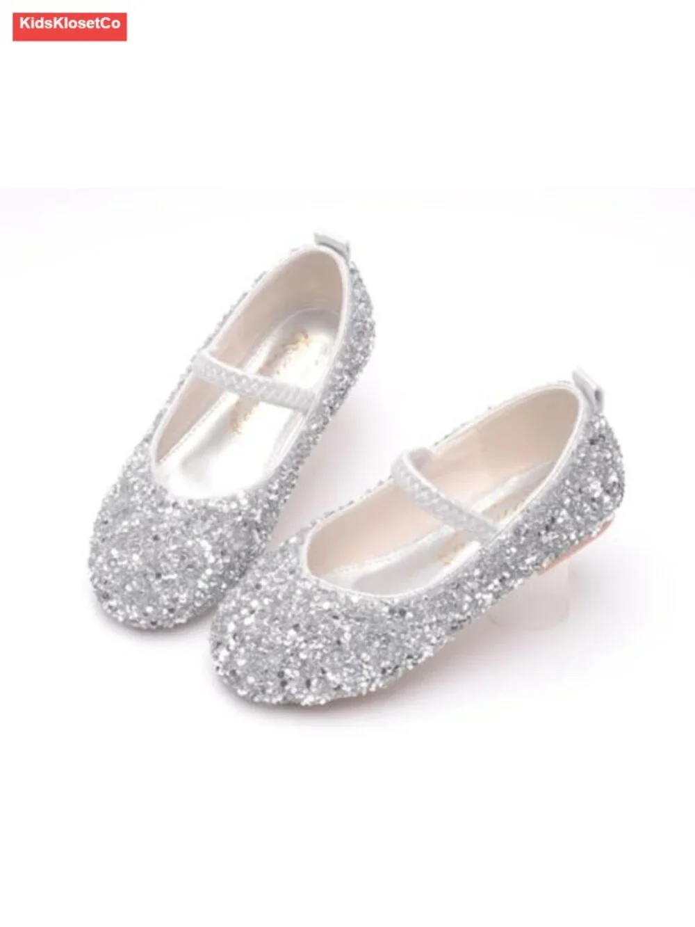 Girls Classic Mary Jane Ballet Flats Glitter Sequins PU Leather Toddler Dress
